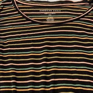 long sleeve striped crop top